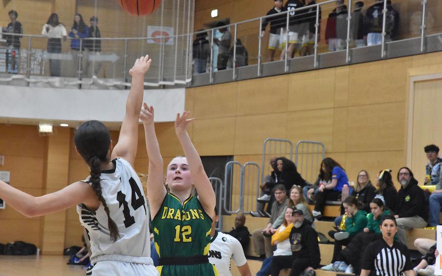 Maggie Masse blocks a shot.