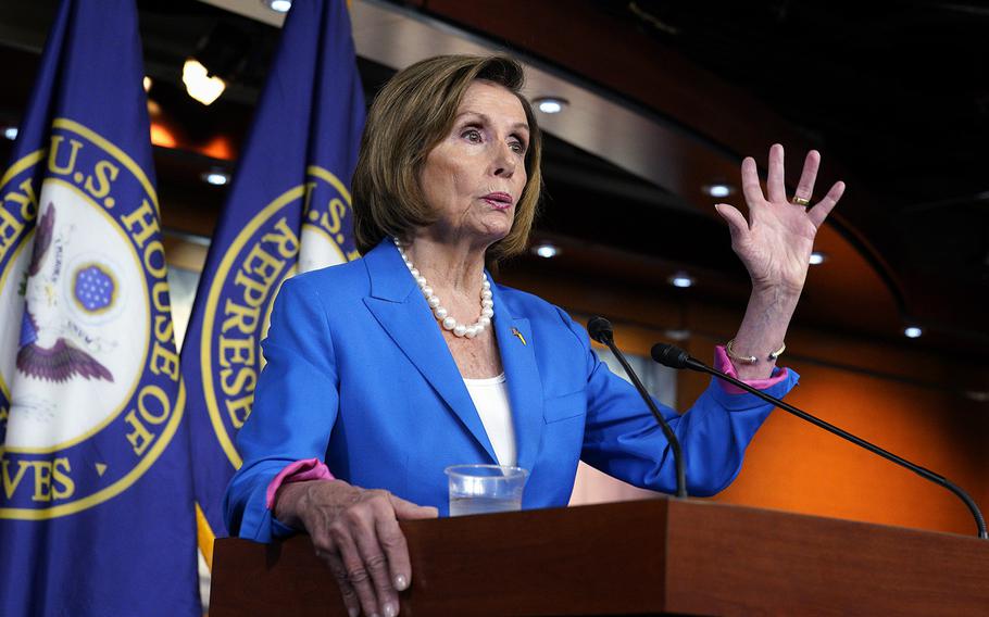 U.S. House Speaker Nancy Pelosi, D-Calif., speaks on Capitol Hill in Washington, D.C., on Sept. 22, 2022. 