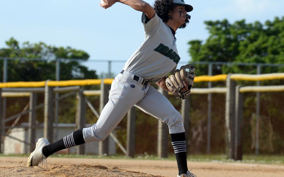 Kubasaki right-hander Nick Aguirre scattered three hits, walked three and struck out six and drove in two runs as the Dragons beat Kadena 9-7 to level the season series at 9-9. The teams play their season finale on Friday.