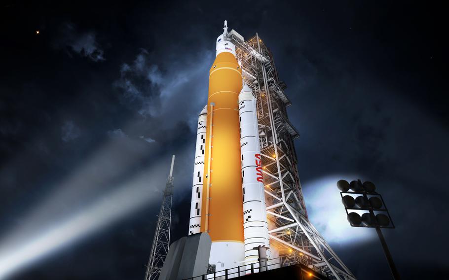 Artemis I, NASA’s Space Launch System (SLS) rocket.