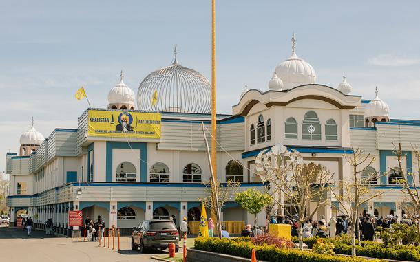 The Guru Nanak Gurdwara in Surrey, British Columbia, where Sikh separatist leader Hardeep Singh Nijjar was killed last year. MUST CREDIT: Alana Paterson for The Washington Post