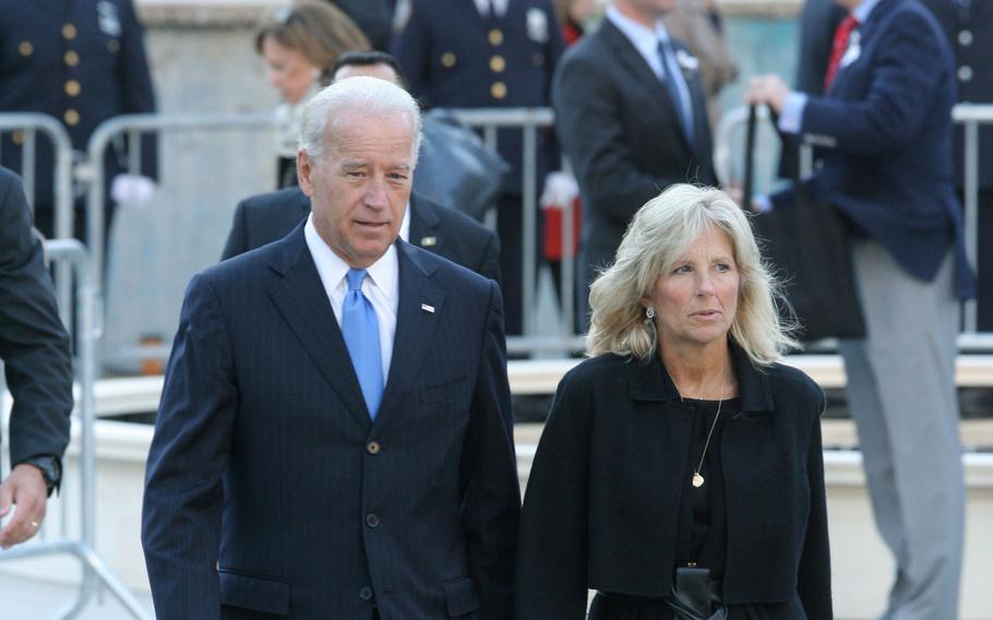 Vice President Joe Biden and his wife, Jill Biden, depart at Ground Zero after the annual memorial service Sept. 11, 2010 in New York City. The feds have doled out more than $10 billion to people suffering from 9/11-related health conditions, The New York Daily News has learned. 