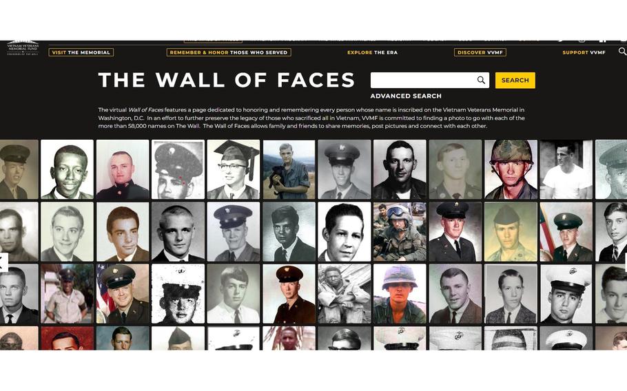 The Wall of Faces on the Vietnam Veterans Memorial Fund website.