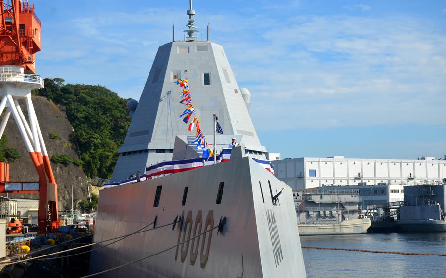 The USS Zumwalt, the lead ship of its class and one of the Navy's newest destroyers, arrived at Yokosuka Naval Base, Japan, Monday, Sept. 26, 2022.