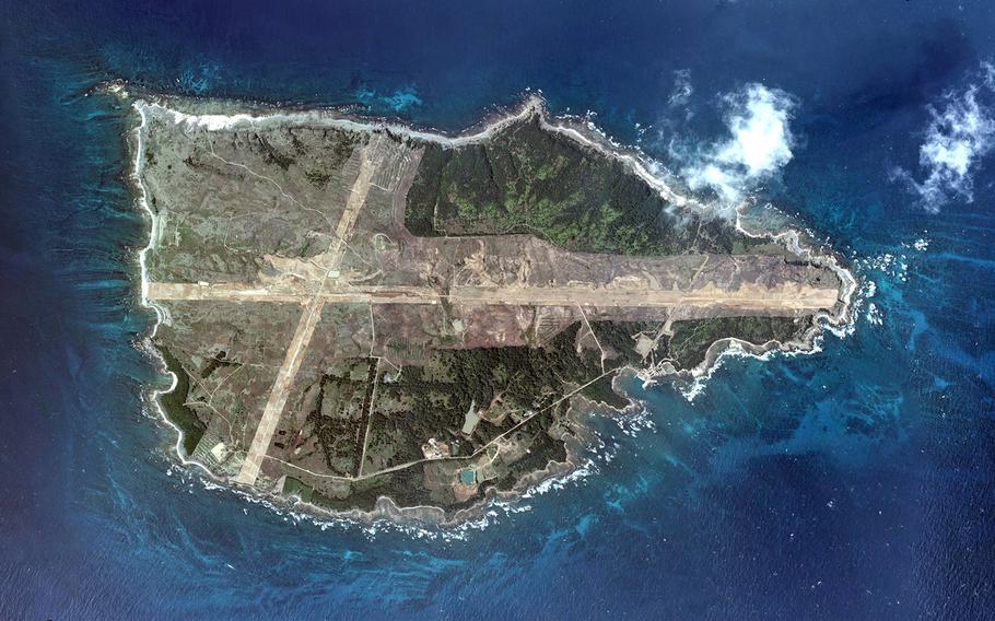 Mageshima, an island 20 miles south of Kyushu, Japan, could host carrier-landing practice for U.S. naval aviators in the future. 