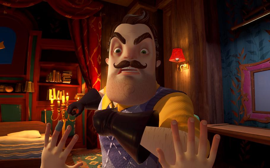 In Hello Neighbor 2, you search for clues in Mr. Peterson’s house that implicate him as a kidnapper. If he catches you, he throws you out.