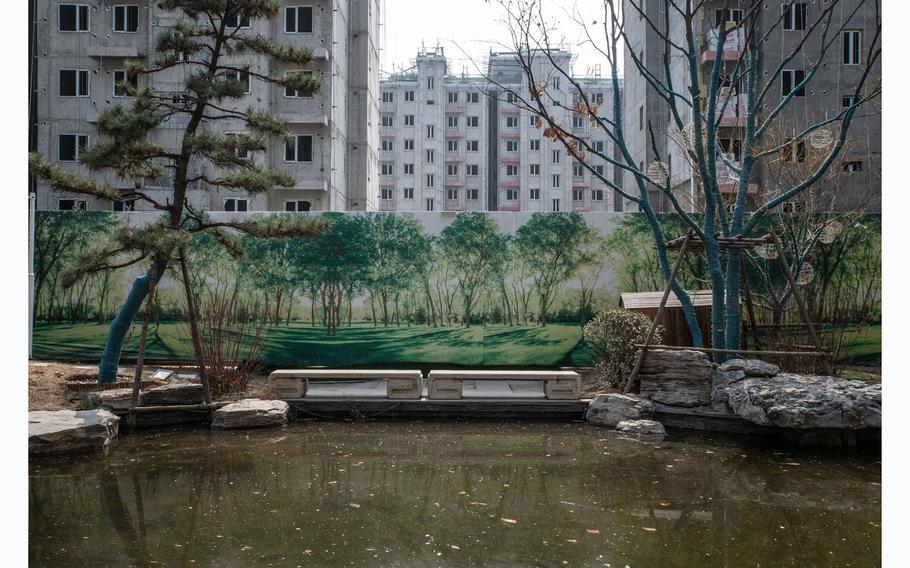 The construction site of a residential project formerly developed by China Evergrande Group in Beijing.