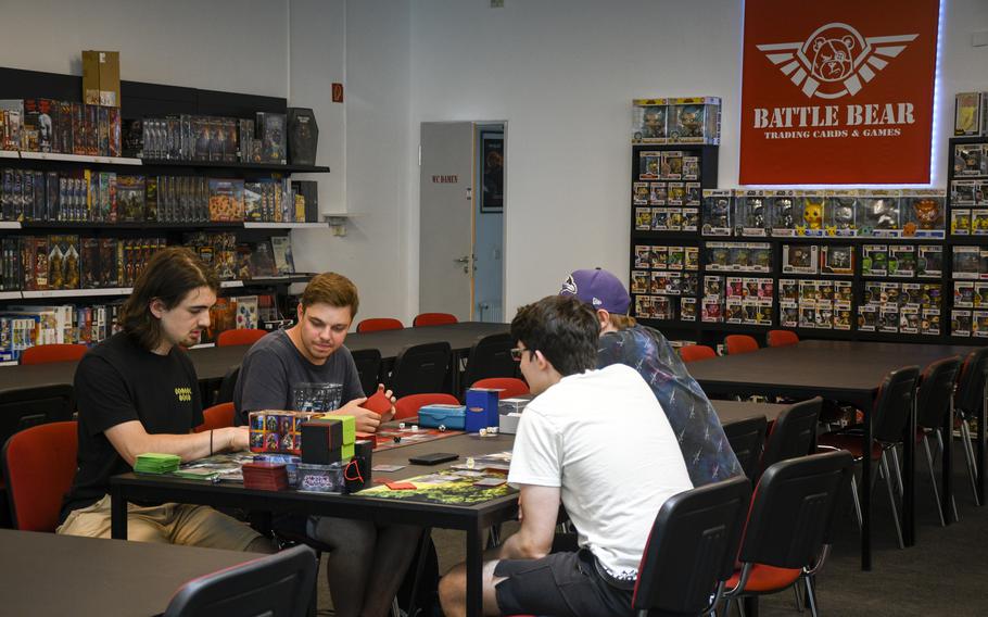 There are enough tables for about 60 people to play games, staff at the Battle Bear Trading Cards and Games shop in Kaiserslautern said.