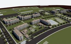 A rendering of barracks and other facilities under construction at Camp Blaz, a new Marine Corps base on Guam.
