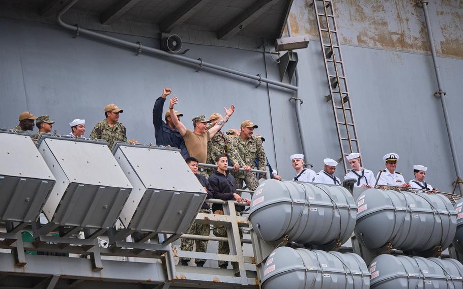 The USS Ronald Reagan arrived at its homeport, Yokosuka Naval Base, Japan, on Oct. 16, 2021, after five months on deployment.