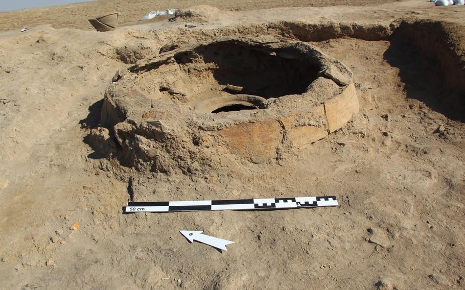 The zeer, or ancient refrigerator, found at the excavation site. 