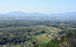 The Demilitarized Zone separating the two Koreas as seen from South Korea’s Dora Observatory.