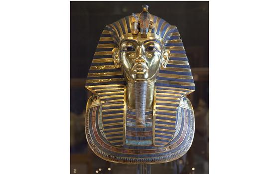 The funerary mask of Tutankhamun, 18th-dynasty Ancient Egyptian Pharaoh.