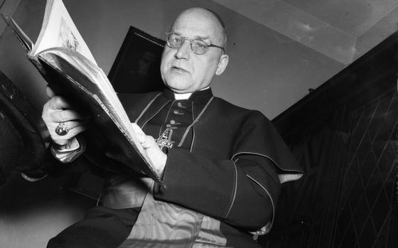 Berlin, Germany, Feb. 9, 1947: Portrait of Cardinal Konrad von Preysing in Berlin, a few days before the Cardinal's trip to New York to speak at a Catholic conference about the welfare of Catholics under the Nazi regime. Cardinal Preysing - a bishop under Nazi rule - was a vocal critic of Hitler, his policies and regime and lend aid to Jews and members of the resistance.

METATAGS: Europe; West Germany; Conrad; WWII; World War II; Catholicism; Catholic Church; Post-war; 