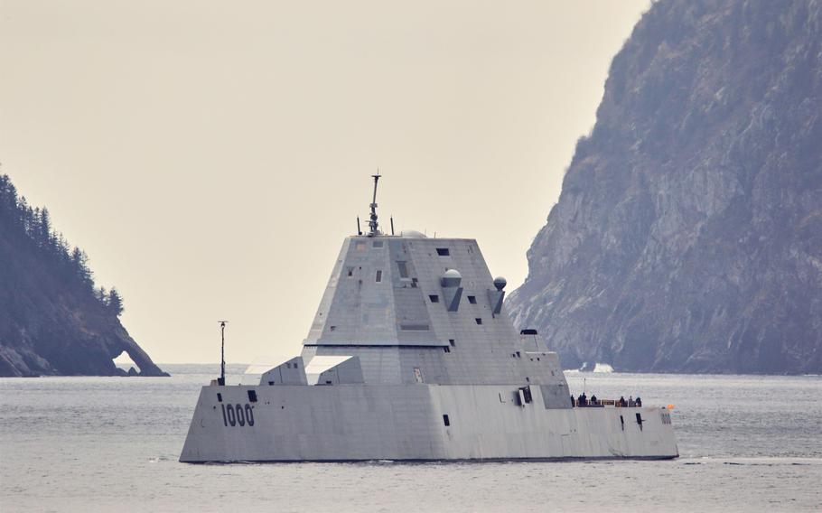 The destroyer USS Zumwalt is homeported in San Diego.