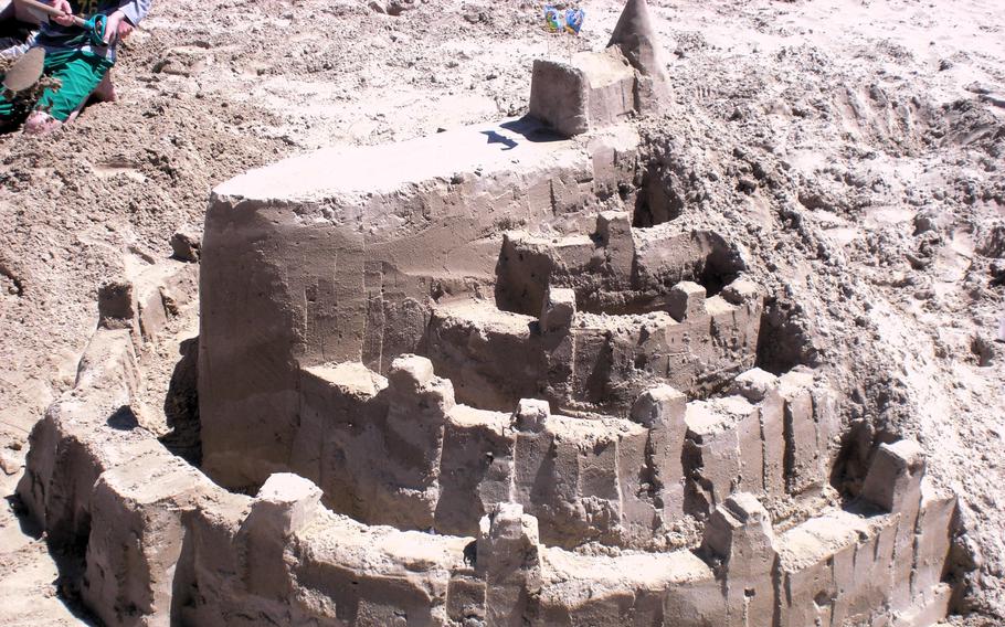 A sand sculpture of the “Lord of the Rings” city Minas Tirith. 