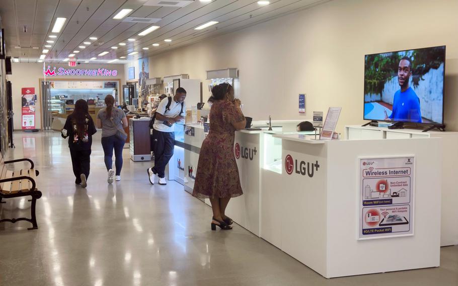 Shoppers vist the newly renovated exchange at Camp Walker.