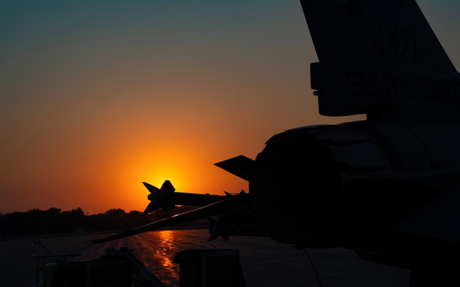 An aircraft prepares to takeoff.