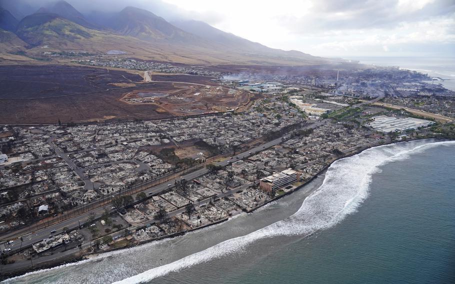 The search of the wildfire wreckage on the Hawaiian island of Maui on Thursday, Aug. 10, 2023, revealed a wasteland of burned-out homes and obliterated communities as firefighters battled the stubborn blaze making it the deadliest in the U.S. in recent years. 