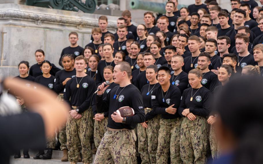 The traditional Army Navy Game Ball Run began Tuesday on the Annapolis, Md., campus of the United States Naval Academy, and it will end Saturday morning at Gillette Stadium in Foxborough, Mass., site of the 124th annual football classic.