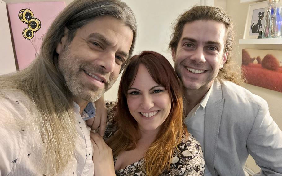 Ryan Cohen, his wife, Emily Taffel, and Taffel’s former boyfriend, Sam Rubman, right, on Feb. 3 in Coral Springs, Fla. In the era of intense cybersecurity and calls for multifactor lockdown of all things digital, the three share several logins to streaming services. 