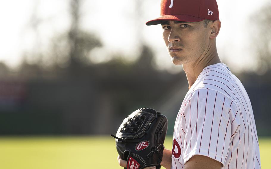 Philadelphia Phillies pitcher Noah Song poses for a photo during spring training in Clearwater, Fla., Thursday, Feb. 23, 2023. 
