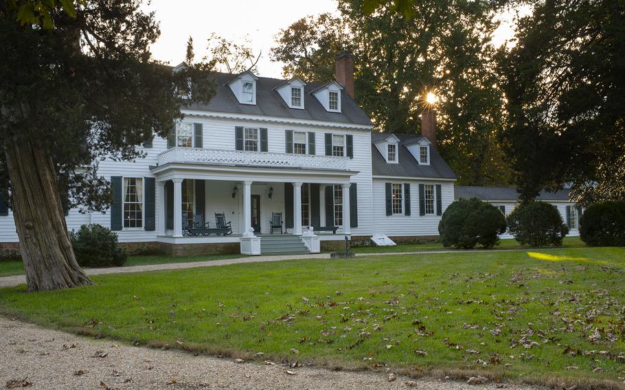 A view of a portion of the very long Sherwood Forest Plantation house that was the home of President John Tyler after he left office in 1845. 