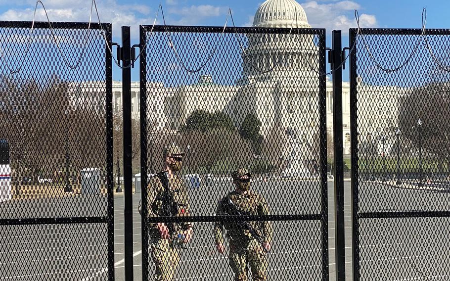 Fencing around the Capitol building in the aftermath of the Jan. 6 riot.