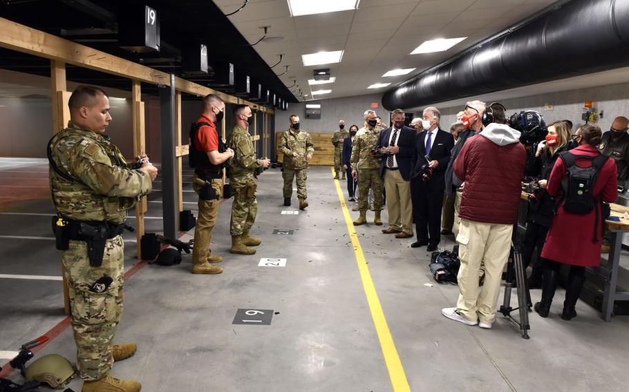 This is the new Small-Arms Indoor range at Westover Air Reserve Base. Officials held a ribbon cutting ceremony for the new facility.