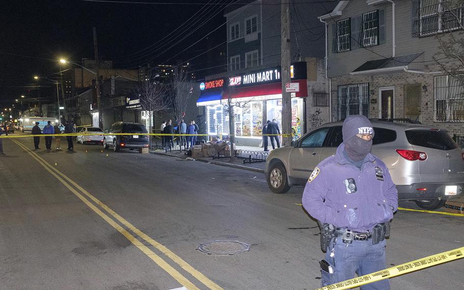 The victims were standing outside the High Moon Smoke Shop on Mermaid Avenue near W. 33rd Street just before 5 p.m. local time when someone in a passing maroon minivan began blasting away at them. 