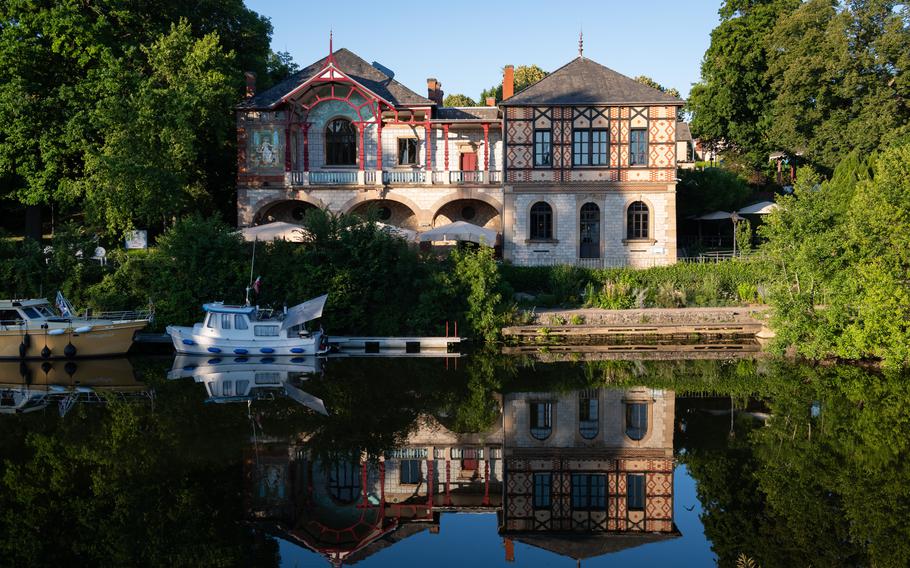 The Casino des Fainceries a landmark in the French town of Sarreguemines. 