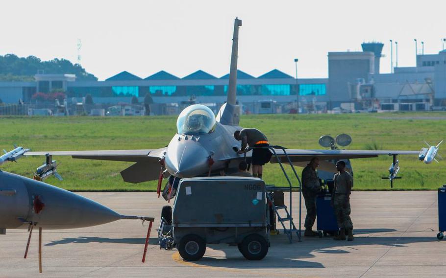 The 169th Fighter Wing of the South Carolina Air National Guard is temporarily stationed at the Columbia Metropolitan Airport while renovations take place at their home at McEntire Joint National Guard Base.