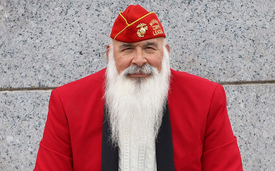 Veteran Steve Kovalchik of Silver Spring, Md., at the Veterans Day ceremony at the National World War II Memorial in Washington, November 11, 2023.