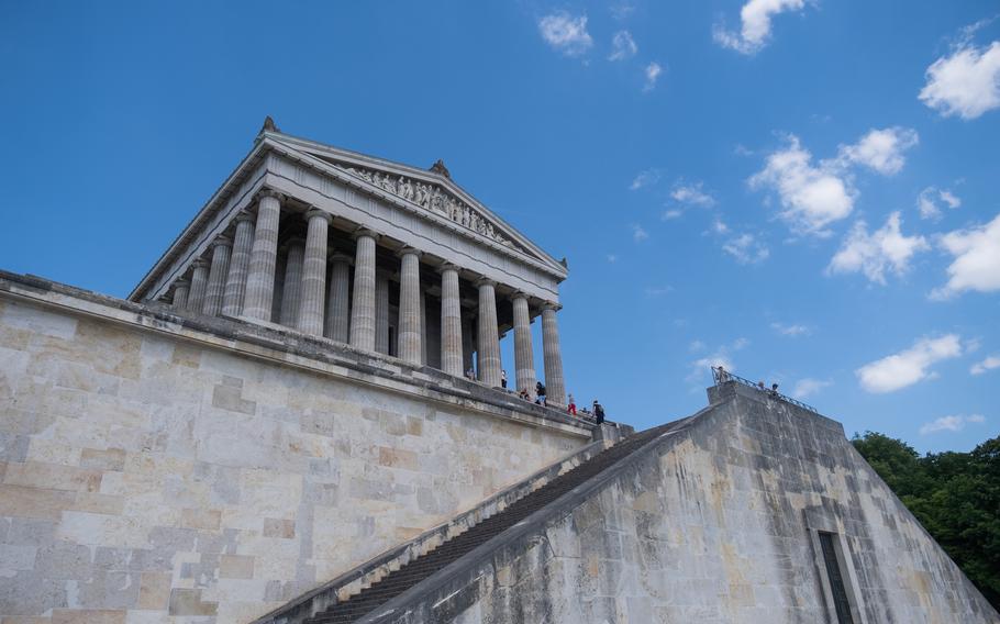 The Walhalla monument’s 358-step marble staircase takes visitors down the hillside the monument is built on. 
