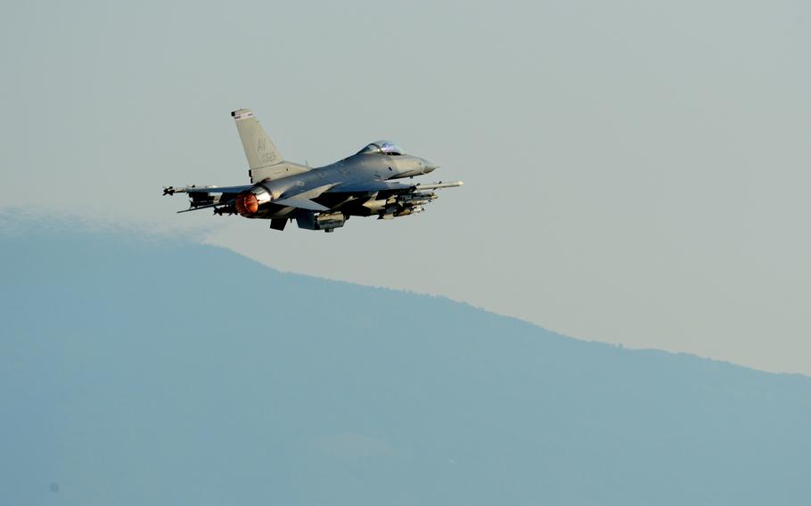 Six F-16s from the 31st Fighter Wing, accompanied by approximately 300 personnel and cargo deployed from Aviano Air Base, Italy, to Incirlik Air Base, Turkey, in support of Operation Inherent Resolve, Aug. 9, 2015.