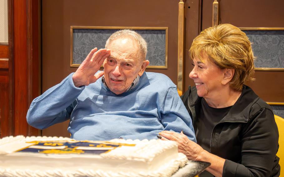 Norman Jay Green, a World War II veteran, celebrates his 100th birthday in Tokyo, Japan, Nov. 22, 2024.