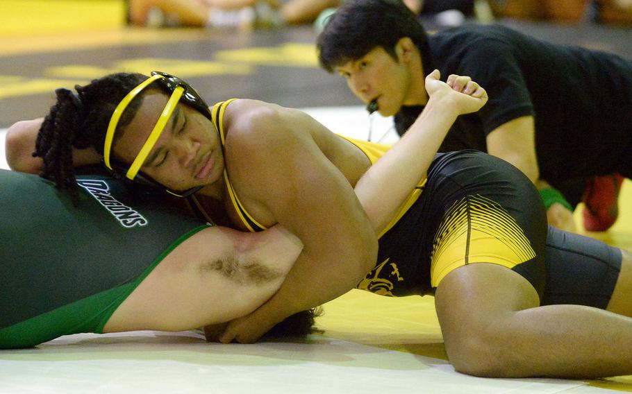 Kadena's Jeremiah Drummer returns as last year's Far East tournament Outstanding Wrestler.