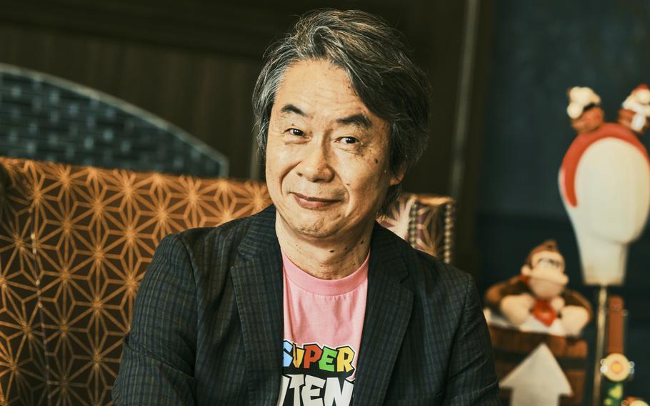 Shigeru Miyamoto, a top executive at Nintendo and creator of Mario, The Legend of Zelda and Donkey Kong, at the opening week of Universal’s new theme park Epic Universe in Orlando. 