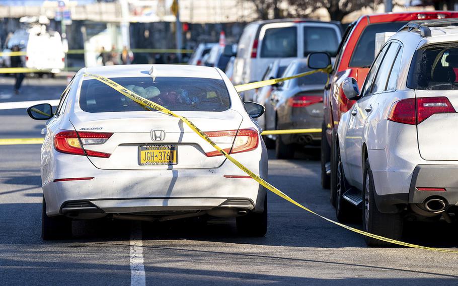 A 27-year-old man was shot in the head as he stood outside a vehicle on White Plains Road in Parkchester on Saturday, Feb. 11, 2023, in New York. 