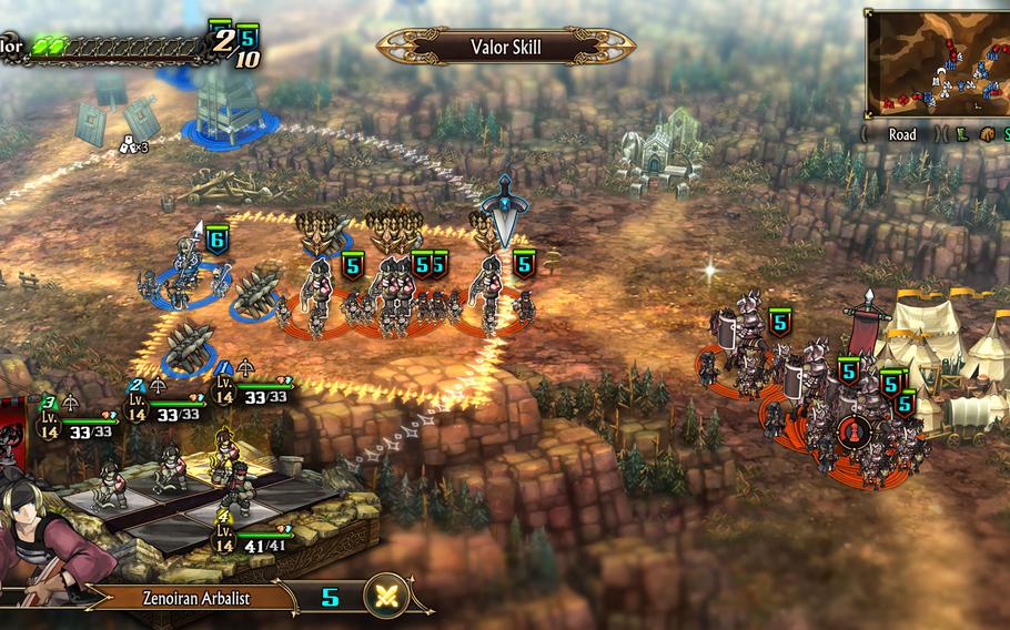 Players build up valor for freeing towns and capturing forts during a mission in Unicorn Overlord. That valor can lead to battle-changing abilities.