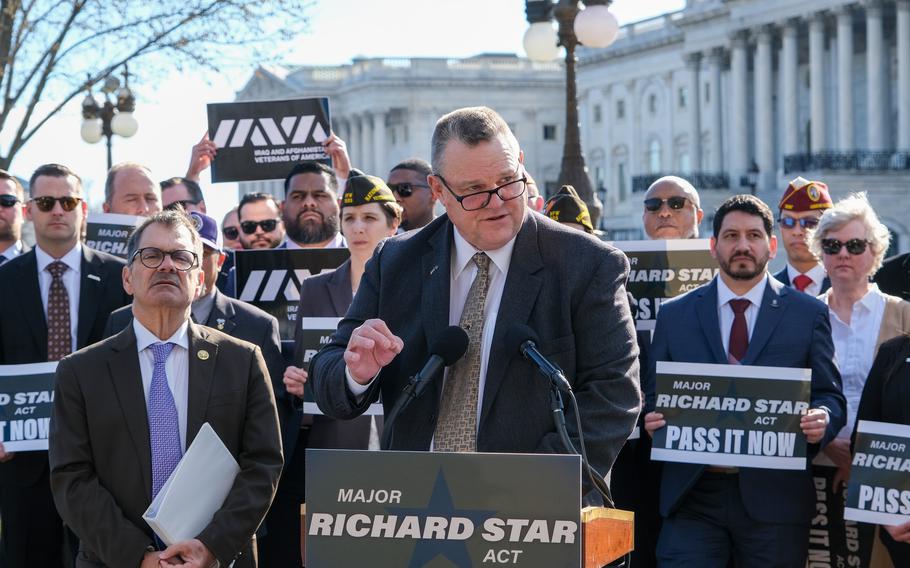 Sen. Jon Tester, D-Mont., chairman of the Senate Veterans’ Affairs Committee, said Tuesday, Feb. 28, 2023, that the Maj. Richard Star Act is a top priority to pass into law this year. The bill would allow all medically retired veterans to receive full retirement and disability payments. The law now only allows veterans with more than 20 years of service and at least a 50% disability rating to receive both. 