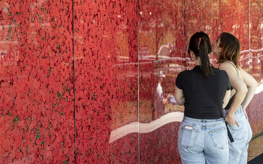 The USAA Poppy Wall of Honor on the National Mall in Washington, D.C., May 26, 2023.