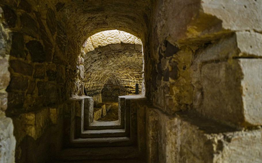 A casemate tunnel passes through a well-preserved gun emplacement at the Saar Historical Museum in Saarbruecken, Germany, on Oct. 19, 2023. Inside the tunnel, visitors gain insights into the castle's defensive strategies.