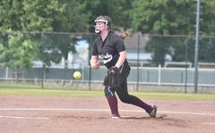 Vilseck freshman Lily Bravo pitched and ran the Falcons to a 5-4 victory over Wiesbaden on Saturday, May 21, 2022, in the DODEA-Europe Division I title game at Kaiserslautern, Germany.