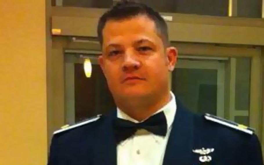 Then-Maj. Rick Rynearson in uniform in an undated photo provided by the Center for Individual Rights. Rynearson challenged a social media block by the Air Force’s senior enlisted leader.