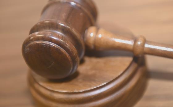 A gavel and block