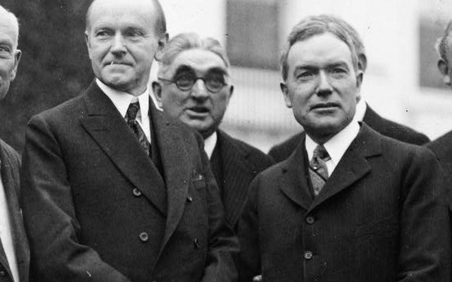 John D. Rockefeller Jr., right, was the country’s biggest taxpayer in 1923, when public disclosure of tax payments was required by law. President Calvin Coolidge, left, pushed Congress to repeal the disclosure law in 1926. This photo was taken in 1925.