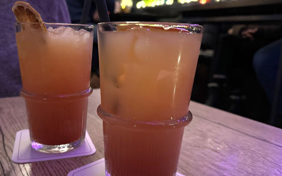 Two cocktails at a restaurant in Frankfurt, Germany.