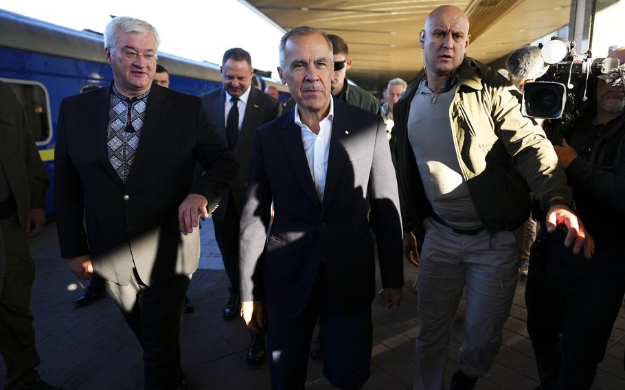 Carney arrives in Kyiv.