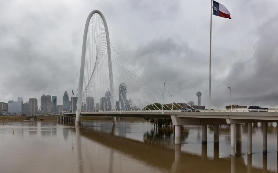 The Trinity River following floods caused from severe rainstorm in Dallas, Texas, on Aug. 23, 2022.